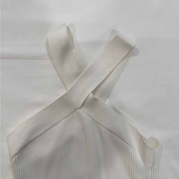 Aritzia/Babaton Sculpt Knit Criss-Cross Ribbed Halter Dress - Size Medium - Picture 5 of 8